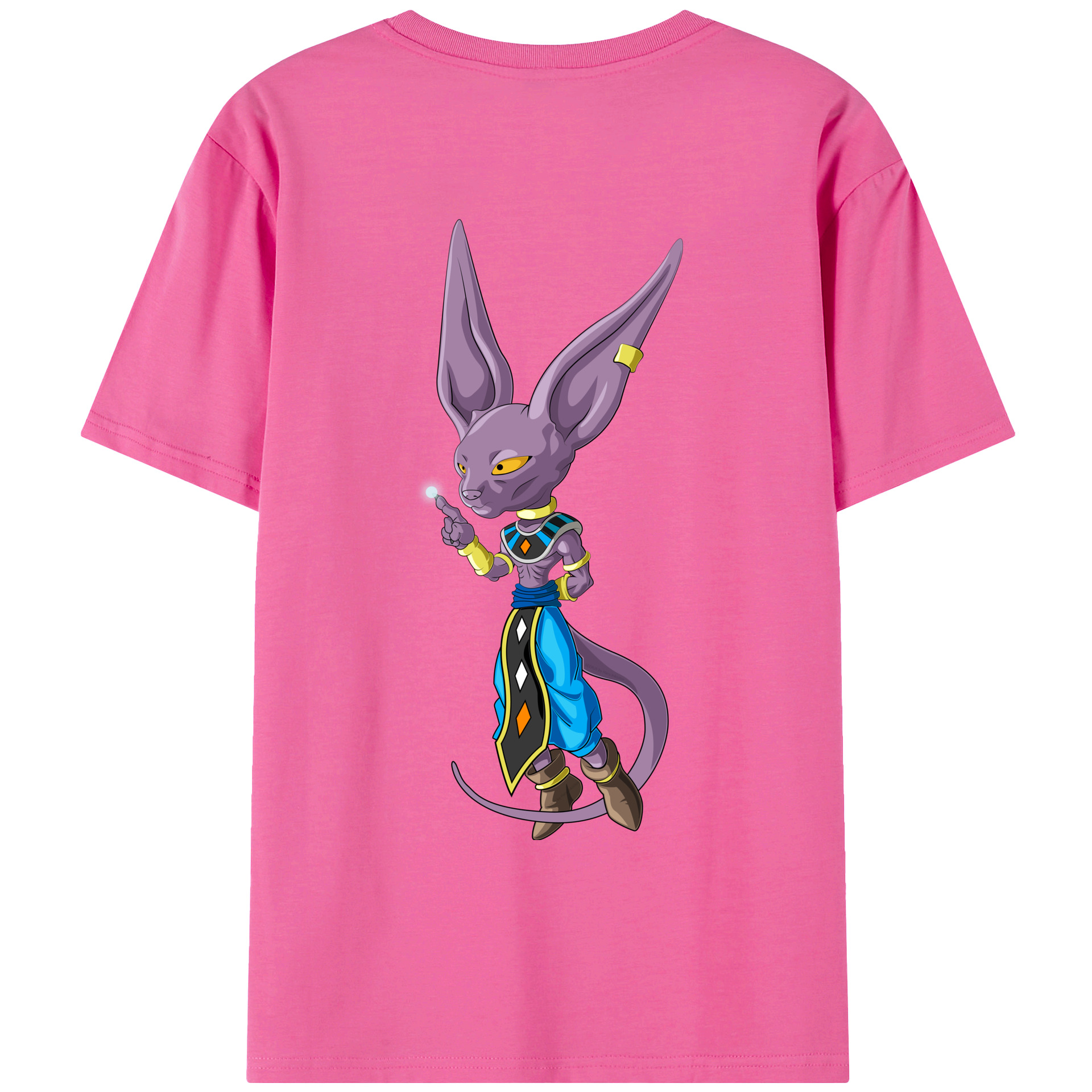 （画像用） ドラゴンボール ビルス 破壊神ビルス DRAGON BALL Beerus Birusu レディース半袖Tシャツ(バックプリント)